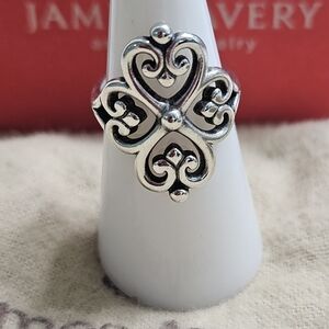 James Avery Adorned Hearts SS Ring Size 7 1/2